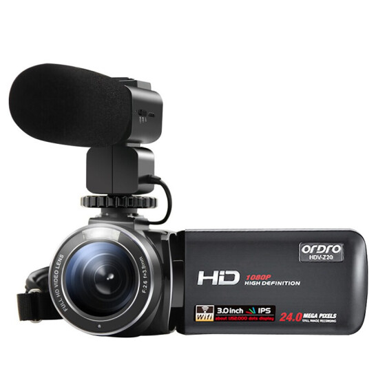 欧达（ORDRO）Z20高清摄像机家用数码dv专业手持录像机便携式摄影机WiFi传输会议课程户外旅游
