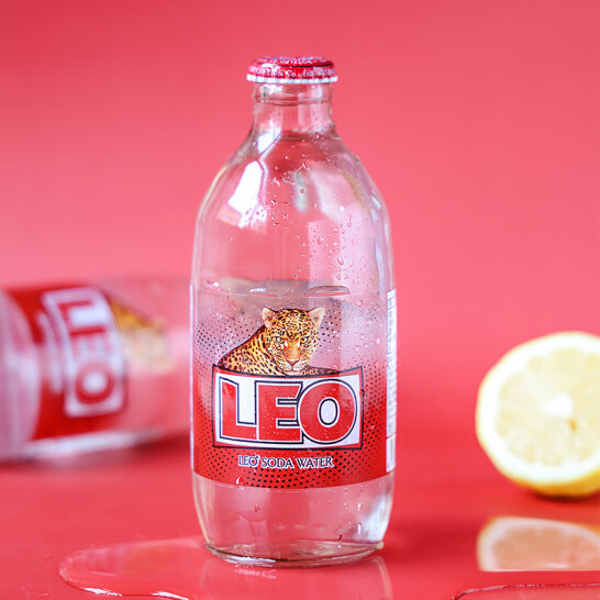 “汽”超足，LEO 力欧 泰国原装玻璃瓶0糖气泡苏打水  325mL*24瓶*2件