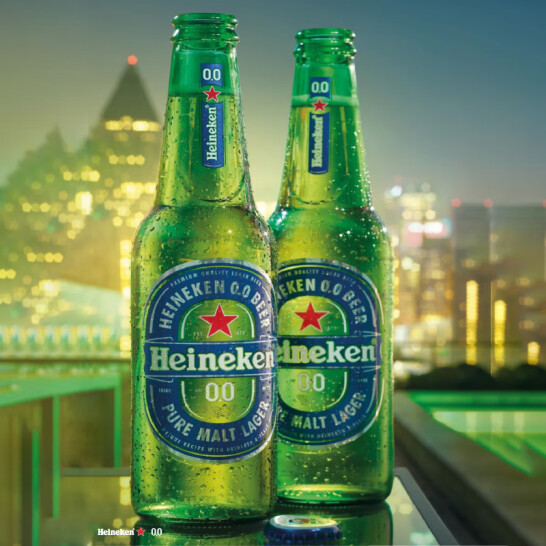最畅销的无酒精啤酒之一！Heineken 喜力 荷兰进口0.0系列无酒精全麦啤酒 330ml*24瓶