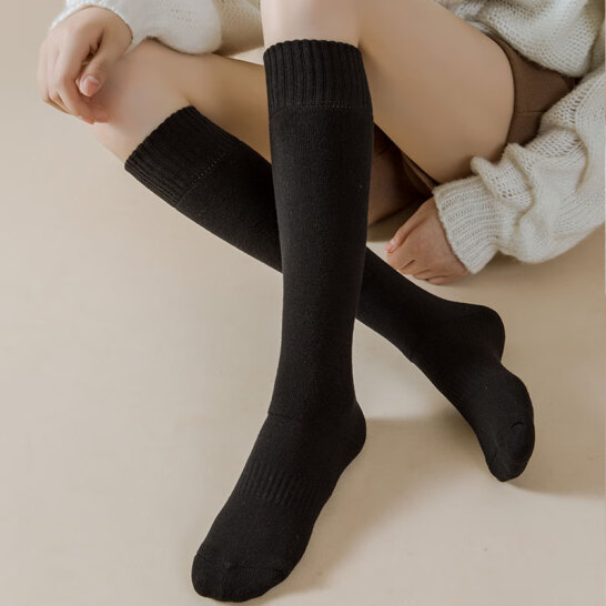 Caramella 卡拉美拉 女士加厚棉毛圈保暖小腿袜3双装
