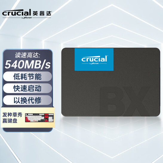 新低！Crucial 英睿达 BX500系列 2.5英寸固态硬盘 500g
