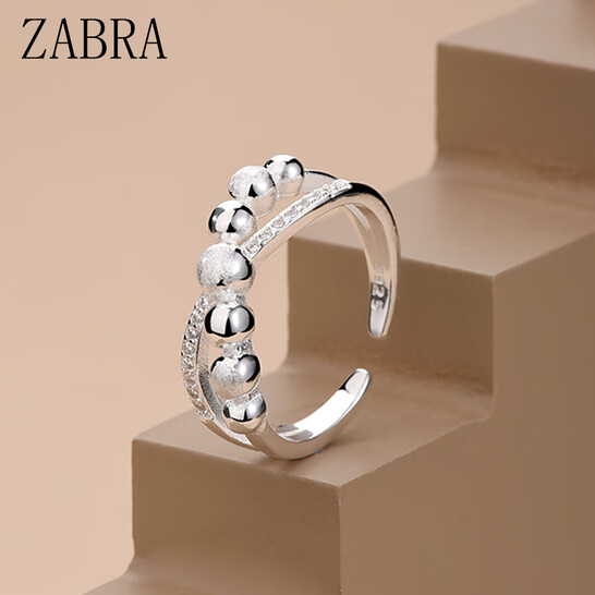 轻奢饰品925银交叉戒指女简约指环小众冷淡风潮款开口食指戒 交叉戒指