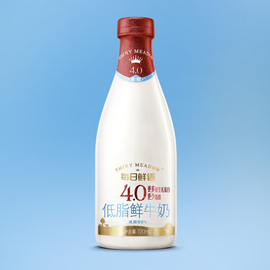 每日鲜语 4.0g蛋白 低脂低卡鲜牛奶 720ml*80瓶