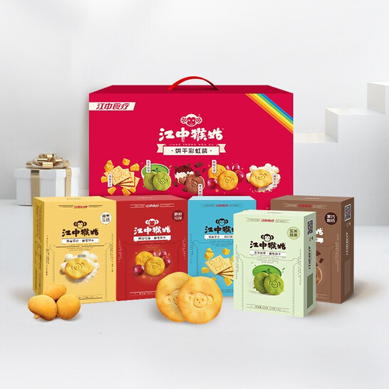 江中猴姑 猴姑酥性饼干 彩虹饼干礼盒装 720g 送黑巧味64g*2+奶盐味40g*2 67元 值值值-买手聚集的地方