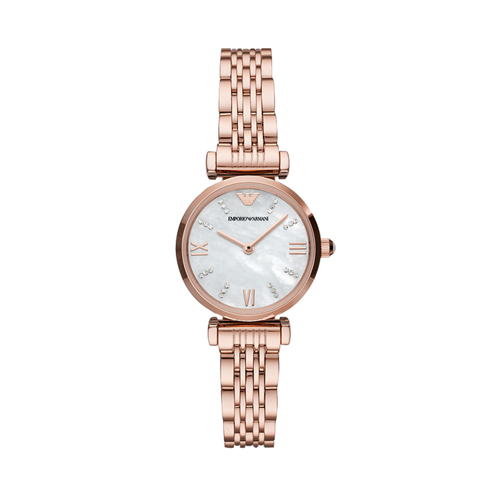 阿玛尼(Emporio Armani)手表 满天星个性时尚玫瑰金钢带石英女士腕表AR11316 七夕情人节礼物送女友
