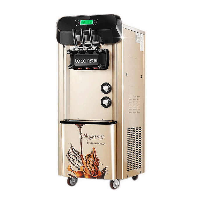乐创(lecon)冰淇淋机商用台式立式软冰激凌机自动清洗不锈钢雪糕机圣代甜筒机 单压缩机预冷(3天免清洗)