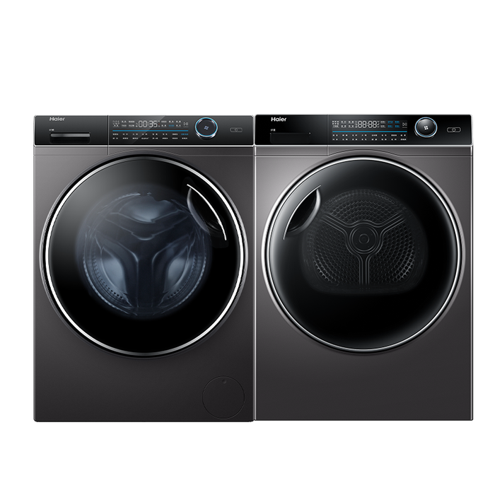 海尔(Haier)纤美176洗烘套装 10KG直驱滚筒洗衣机全自动+双擎热泵烘干机家用组合 BD14176+176 以旧换新