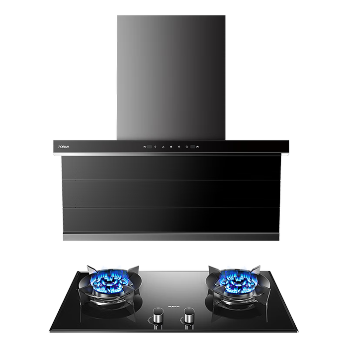 老板(Robam)【小黑翼】油烟机家用超薄顶侧双吸抽油烟机大吸力25风量7字型烟机排烟机燃气灶油烟机灶具D1套装 【旗舰款-万人购买】D1+5.2kW灶具57B0X 天然气