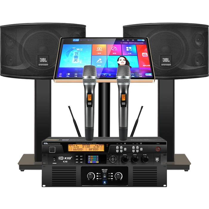 JBL ki110 ki112家庭影院ktv音响套装点歌机一体机卡拉ok包厢设备10/12吋专业音箱 豪华版KTV套装