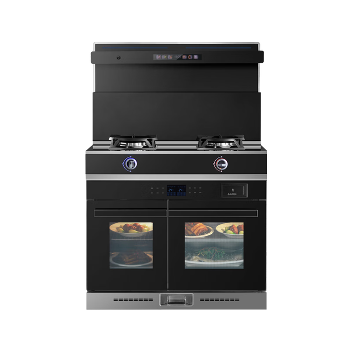 火星人全球喜集成灶【飓风系列】集成灶蒸烤一体集成灶消毒保洁柜一体式集成灶 变频丨烟机+灶具+左烤箱右蒸箱【飓风系列】 天然气