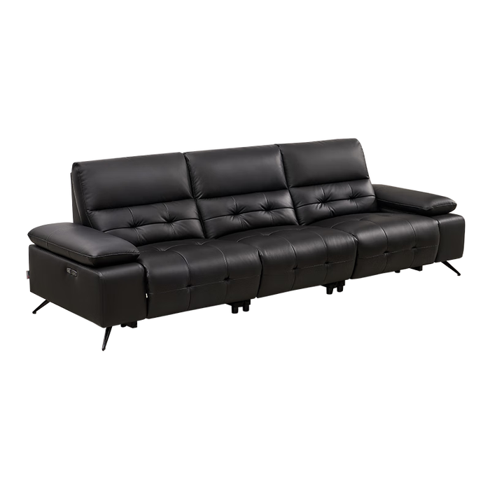 芝华仕（CHEERS）头等舱零靠墙真皮沙发意式功能客厅大黑牛芝华士30178 黑三