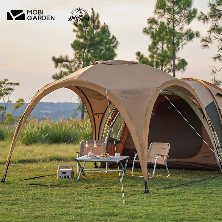 牧高笛（MOBIGARDEN）前厅后室帐篷户外露营公园前庭后室天幕遮阳棚防雨蓬野外大空间 前庭-暖沙色