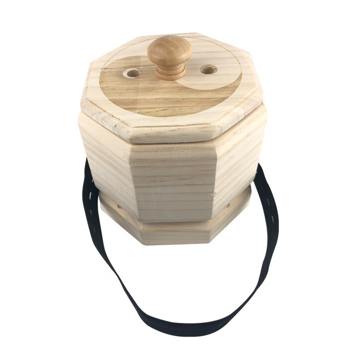 万艾堂肚脐灸 腹部腰部神阙穴艾灸盒艾绒艾柱艾条 脐疗实木灸具 神阙