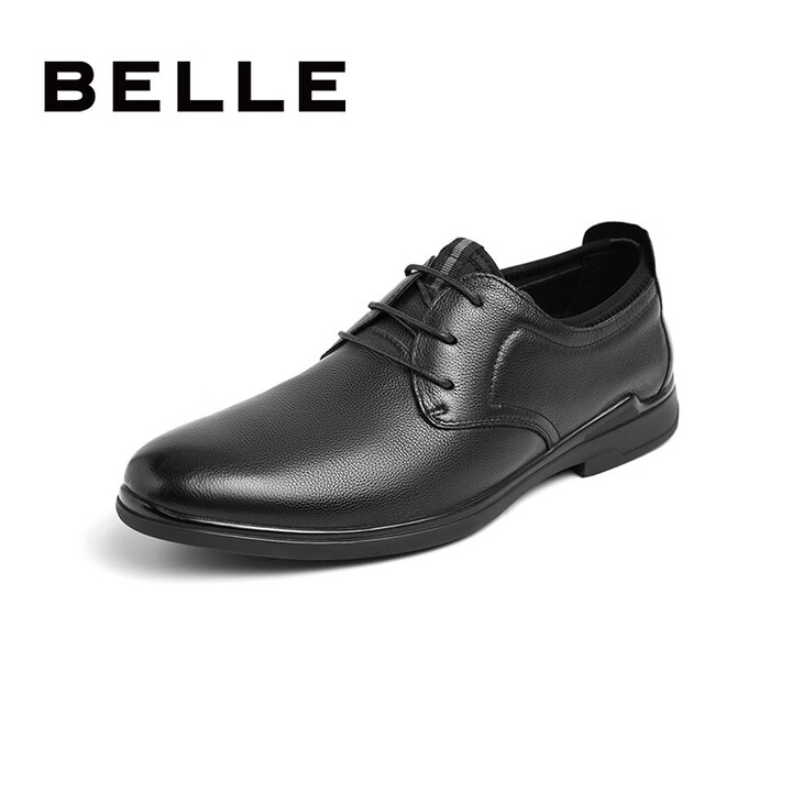 百丽秋季商场同款牛皮男士商务休闲鞋系带正装鞋6BU01CM9...