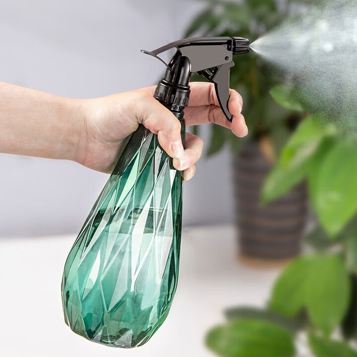 乐活旅行浇花喷雾瓶喷雾器喷壶喷水壶洒水壶化妆补水喷雾瓶理发喷壶500ML 500ML钻石喷壶绿色