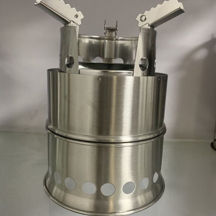 柴火炉便携野炊折叠木柴炉露营户外柴火炉户外便野外炉具柴火灶 圆孔粗三角