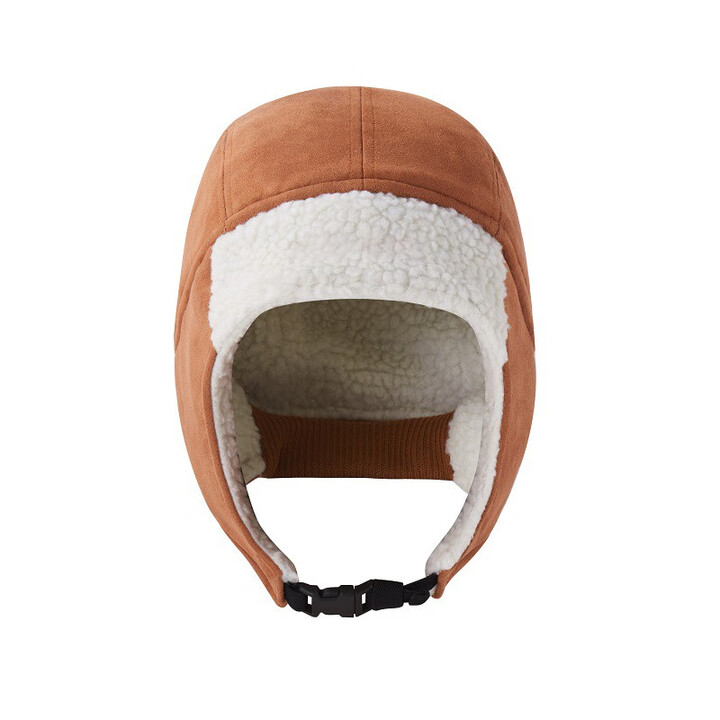 rimix加厚加绒防寒保暖防风羊羔绒茸皮户外帽冬季骑行运动护耳帽子 棕色【插扣款】