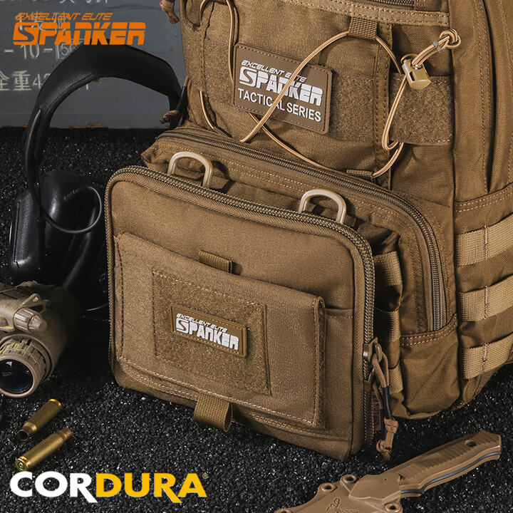 出众者（Spanker）战术工具包多功能EDC随身便携装备挂包背心附件包户外背包副包 狼棕色COB