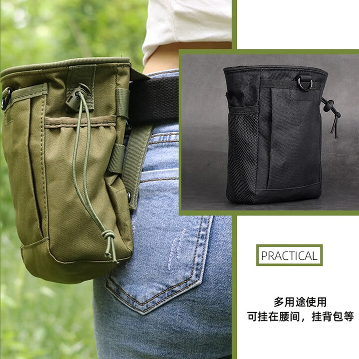 许棋杏战术小号回收袋户外收纳杂物腰包男女运动跑步弹珠包腰挂袋工具包 军绿收纳包