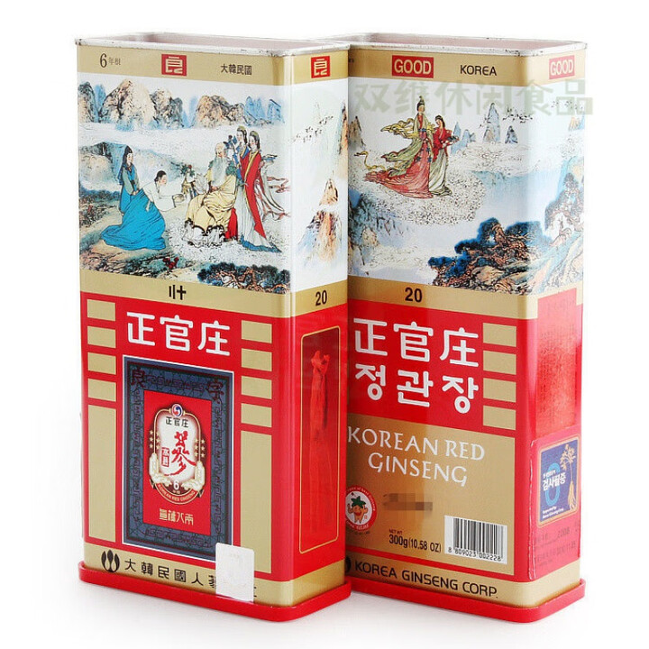 正官庄(korean red ginseng)高丽参 6年根良字50支 别直参红参 滋补红参送礼 (14支/盒) 规格:良参20条300克 ...