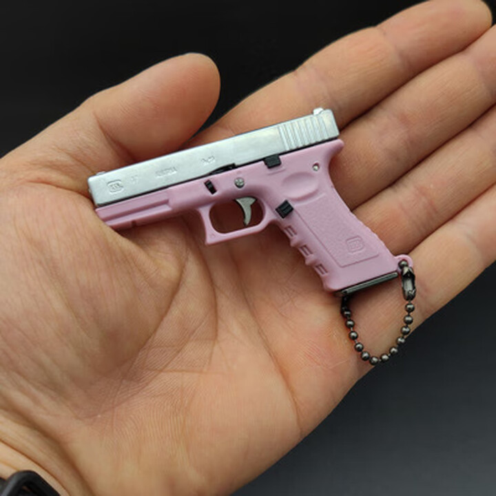 1:3迷你格洛克g17模型合金钥匙扣挂件成人礼物儿童玩具手枪礼品 手动