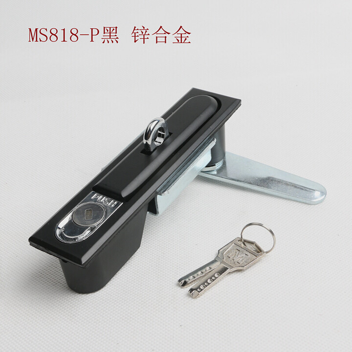 锁具MS818电柜锁配电柜锁480开关柜门锁 MS490-1-2机柜锁特殊 818-P黑色全锌合金带挂【图片 价格 品牌 报价】-京东