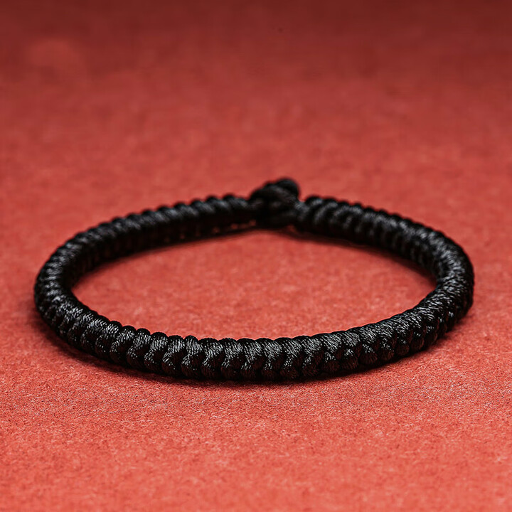 碧允黑色手链金刚结手工编织绳粗款黑绳男生手绳手饰男朋友礼物 黑绳
