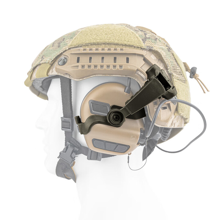 EARMOR耳魔M16战术拾音降噪耳机支架配件FAST头盔转接导轨后翻式轨道 M16 PLUS丛林绿-ARC