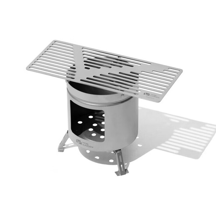 牧高笛（MOBIGARDEN）户外露营野炊便携烤肉篝火烧烤架焚火台炉家用炊具 燎炎柴火炉+钛烤板