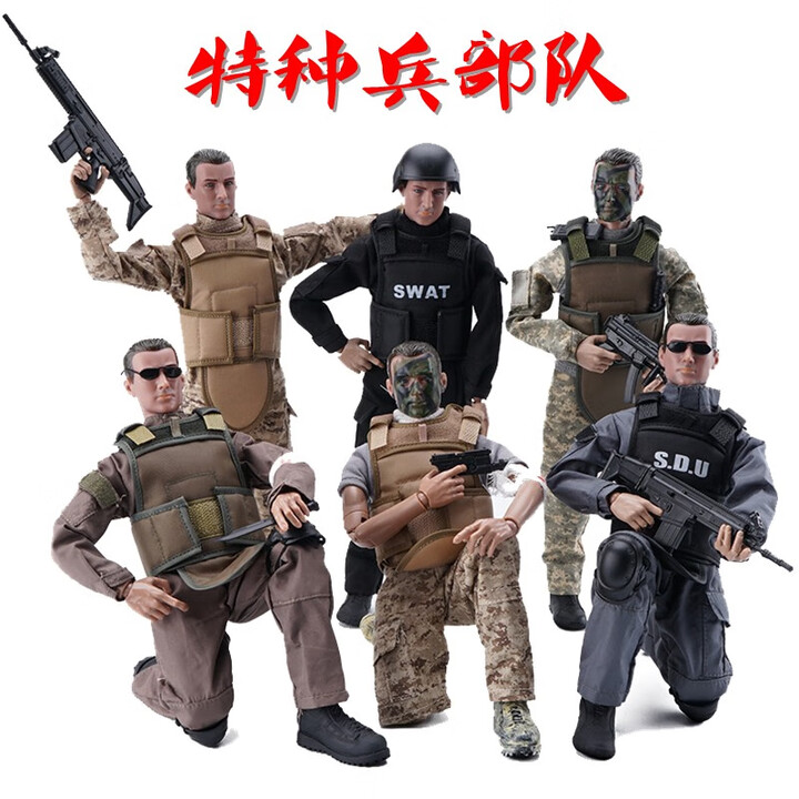 DOUBLE HORSES1/6兵人模型 军人士兵特种兵玩具 仿真关节可动手办军事人偶 特种兵部队6个组合【图片 价格 品牌 报价】-京东