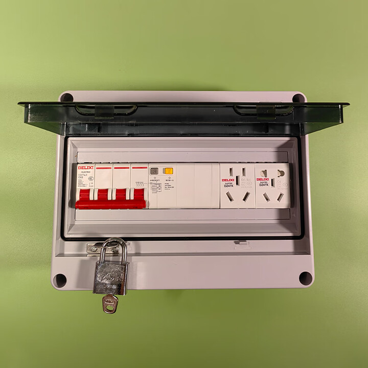 380v三相电充电桩配电箱带锁开关保护箱空开盒子带漏电保护开关盒 12