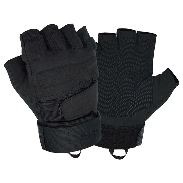 Seibertron赛伯坦战术手套半指全指露三指冬季户外防割防刺摩托车骑行夏季男 SOLAG-2【黑色】老风暴半指款 M【参考鞋码：40】