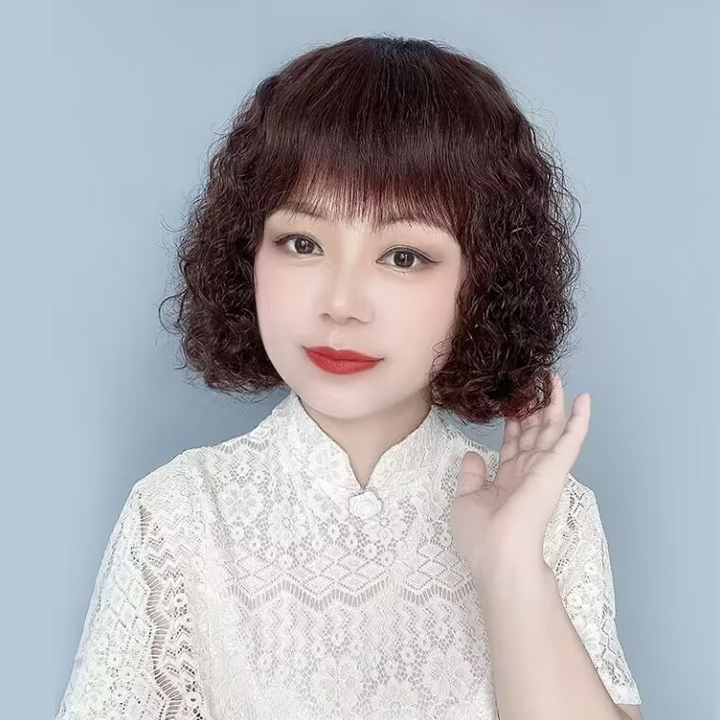 唐妮女中长卷发大波浪头套中老年仿真发发套羊毛卷逼真自然全头套RKD 仿真发羊毛卷 深棕色 短发 默认假发【图片 价格 品牌 报价】-京东