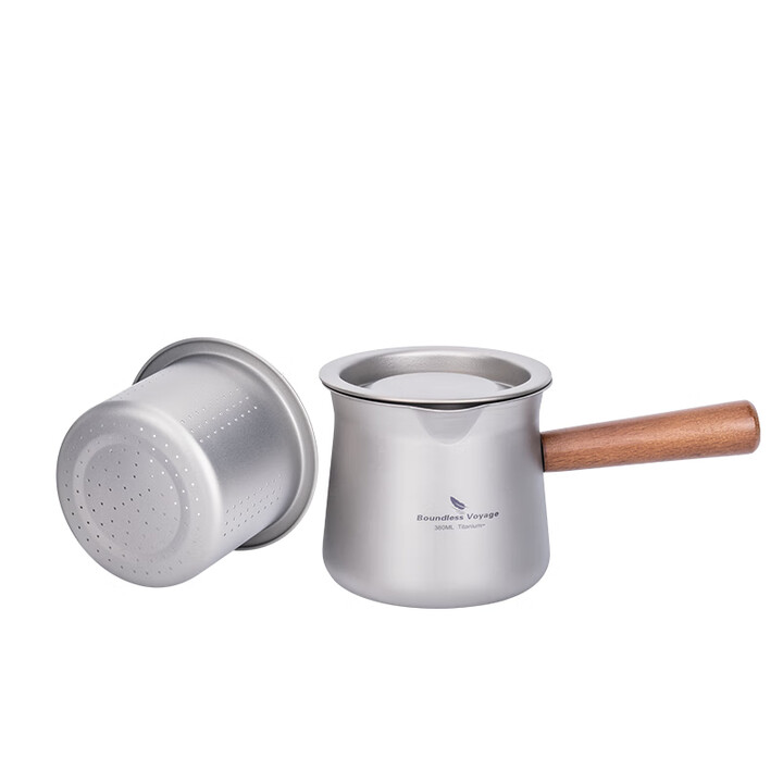 必唯纯钛户外旅行茶具套装公道杯380ml单层可煮茶露营泡茶器便携茶壶 Ti3141D 380ML公道杯