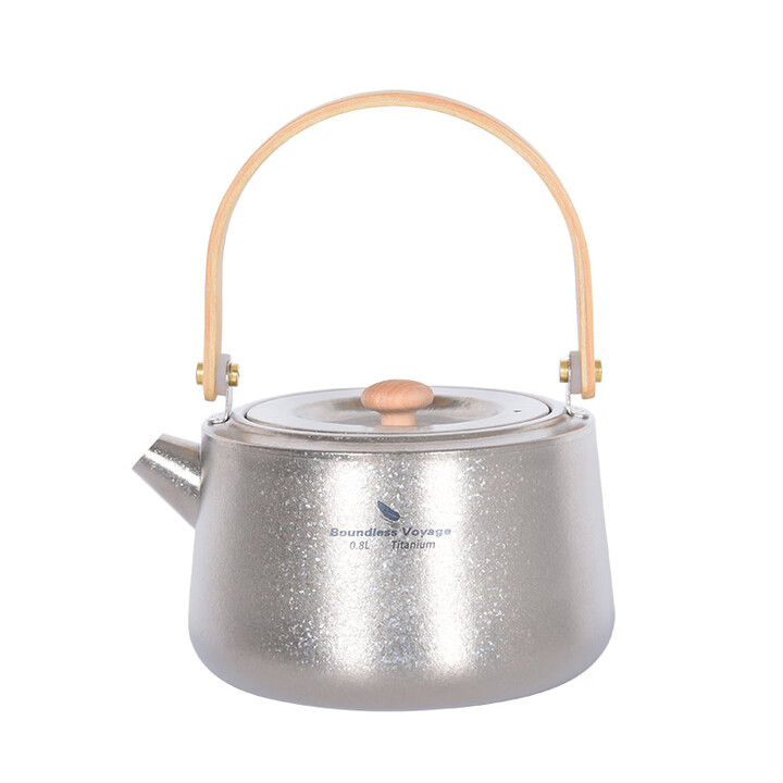 必唯（BOUNDLESS VOYAGE）微瑕疵纯钛烧水壶户外煮茶壶800ml折叠手柄便携露营茶具泡茶壶 800ML Ti3130D