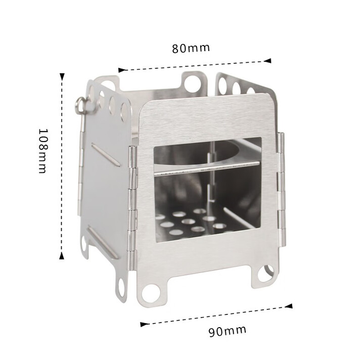 Ti artisan/钛工匠户外炉子便携野炊野营卡片酒精炉大火力烧烤野外炊烤具 WS006小号柴火炉
