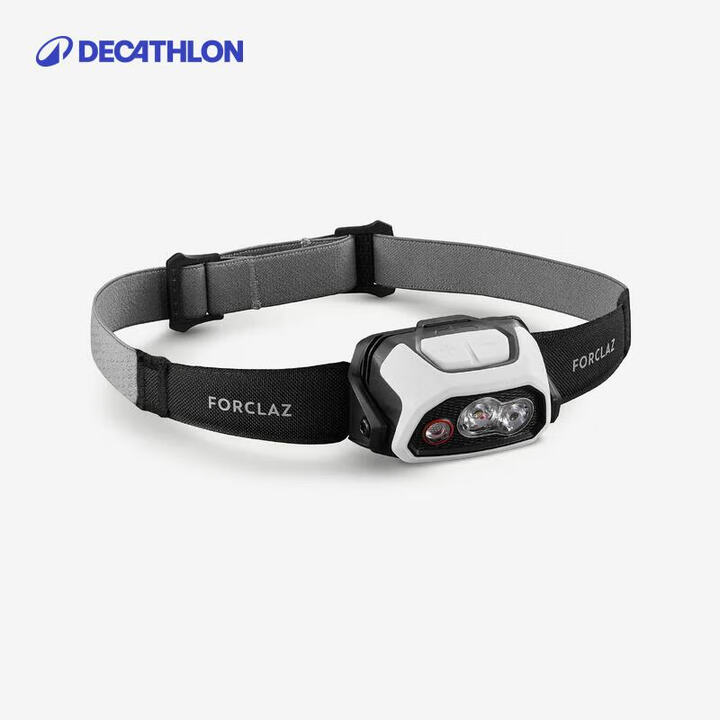 迪卡侬户外露营头灯矿灯钓鱼夜钓超亮头戴式强光充电超长续航 新黑白 USB充电款（600流明）