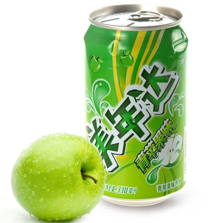 美年达苹果味汽水330ml听