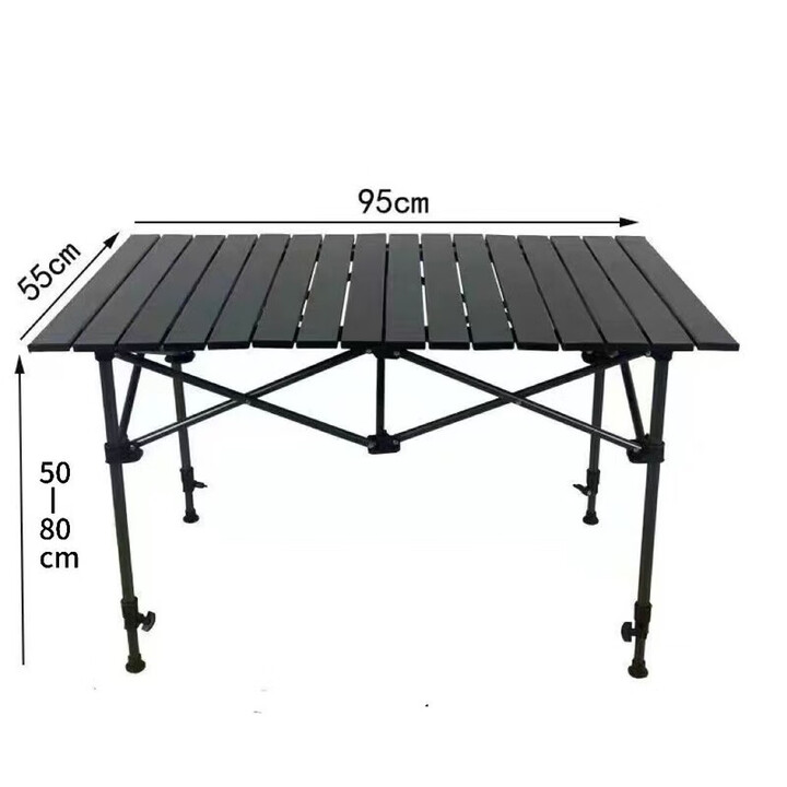 户外折叠桌椅便携耐用野餐桌子露营用品烧烤桌椅露营桌椅折叠蛋卷 （升降95）黑色长桌