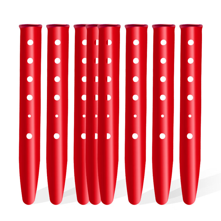 曦途铝合金沙滩地钉户外帐篷钉超轻便携野营海边天幕防风固定雪地营钉 长31cm/红色8根