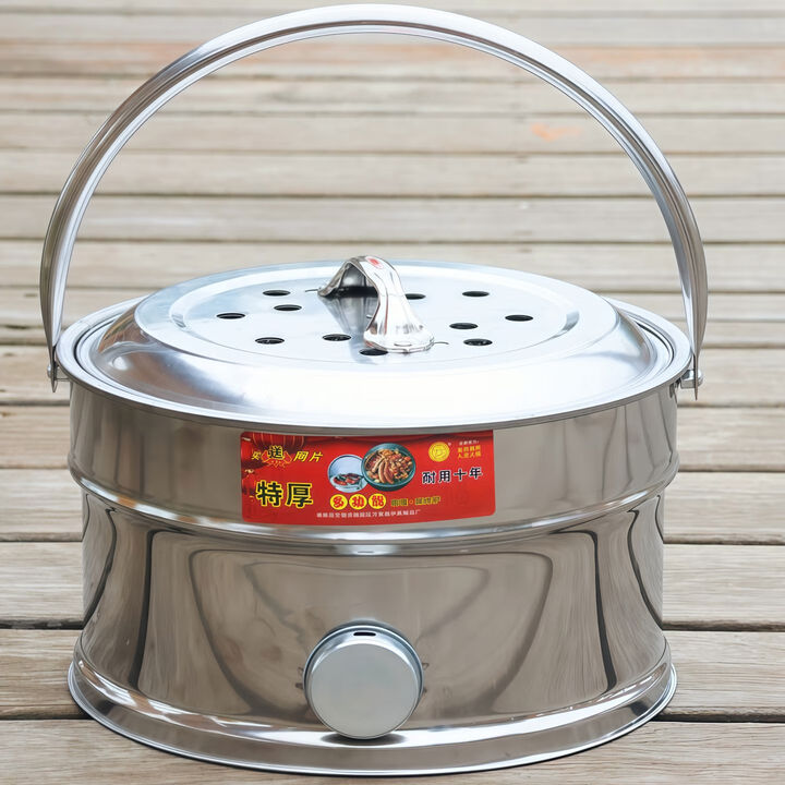 烧烤取暖烤火炉木炭烤火炉烤火盆家用农村老式不锈钢碳火盆户外手 升级特厚款烤火炉送烤网