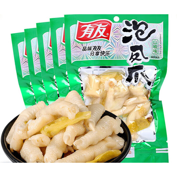 有友重庆特产有友泡椒凤爪80g鸡爪酸辣休闲追剧零食 ' 80g 山椒凤爪*10袋【图片 价格 品牌 报价】-京东