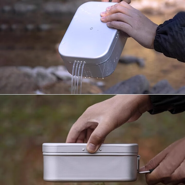 Campingmoon柯曼泄压饭盒耐高温野营煮饭神器硬氧铝质多功能旅行大号便当饭盒 泄压饭盒【大号-白】