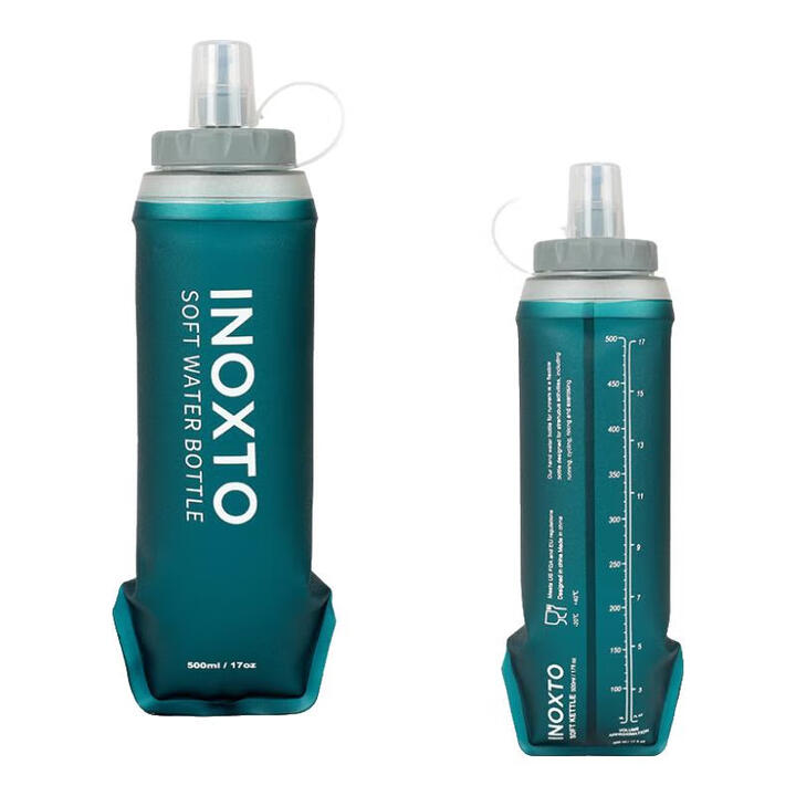INOXTO运动健身骑行跑步爬山多用水瓶便携式水壶 500ml墨绿软水瓶