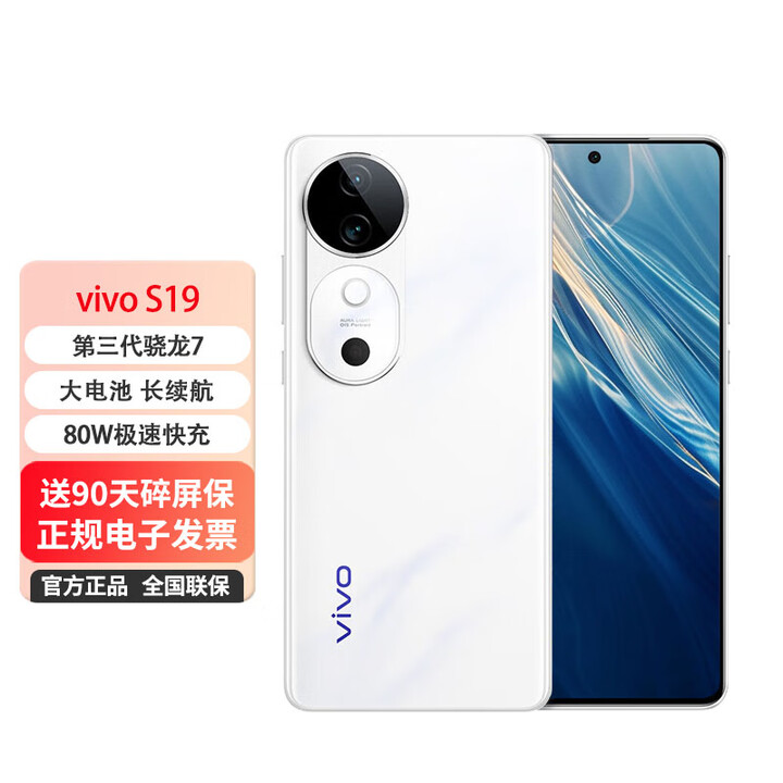 vivo手机 S19 5G拍照手机【0首付24期免息】6000mAh超薄长续航 AI修图新款 烟雨青 全网通12GB+512GB 0首付白条12期免息+送90天碎屏保（推荐）