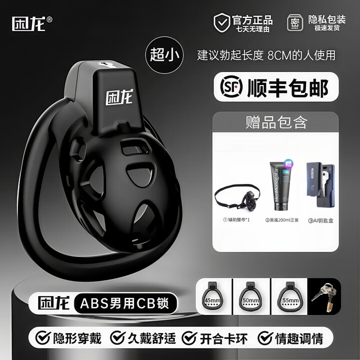 困龙久兴CB贞操锁男用洁禁欲SM阴茎马眼鸟笼雌堕负数远程调教奴戒撸带 困龙CB锁【超小号】+AI锁盒+润滑油+辅助腰带【图片 价格 品牌 报价】-京东