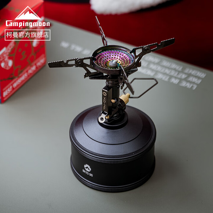 CAMPINGMOON柯曼TC-35气罐可反复充气气罐110克户外露营气罐限量款 【BKTC-35+黑色蛇年限量火箭炉】