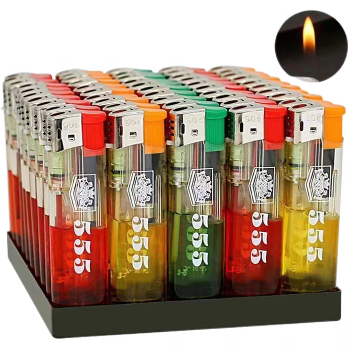 50-200支超市家用一次性火机明火防风透明定制广告便宜 50支家用够两年 小圆机[明火]