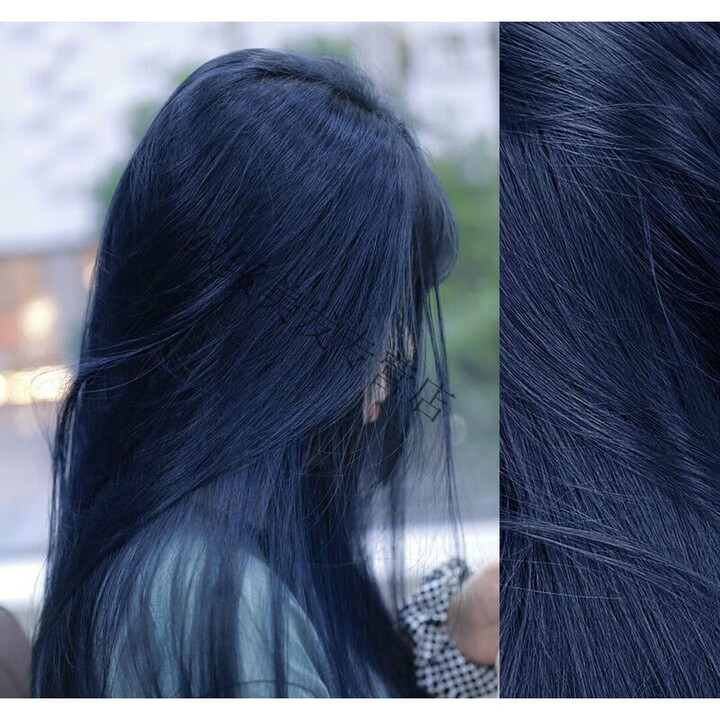 爱琳伊尔鸢尾蓝染发膏自己染植物雾霾蓝黑色染发剂2023流行色 鸢尾蓝