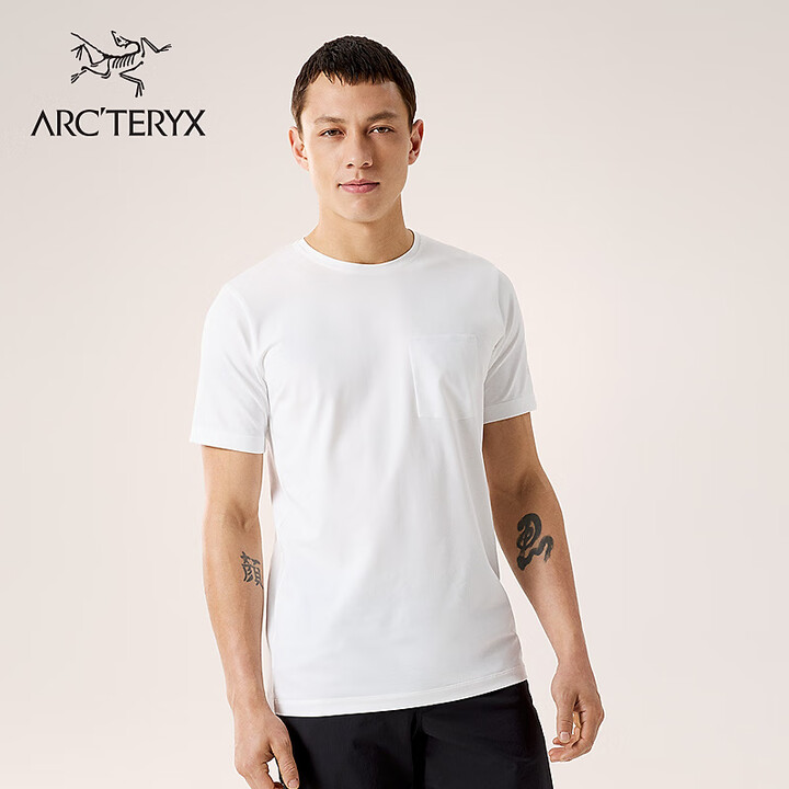 ARC'TERYX始祖鸟 CAPTIVE POCKET SS 舒适 男子 棉质短袖T恤 WHITE LIGHT/石膏白 L【图片 价格 品牌 ...